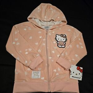 Hello Kitty Girls Hoodie Heart Zip Up Jacket Toddler Sweater NWT Size‎ 3T